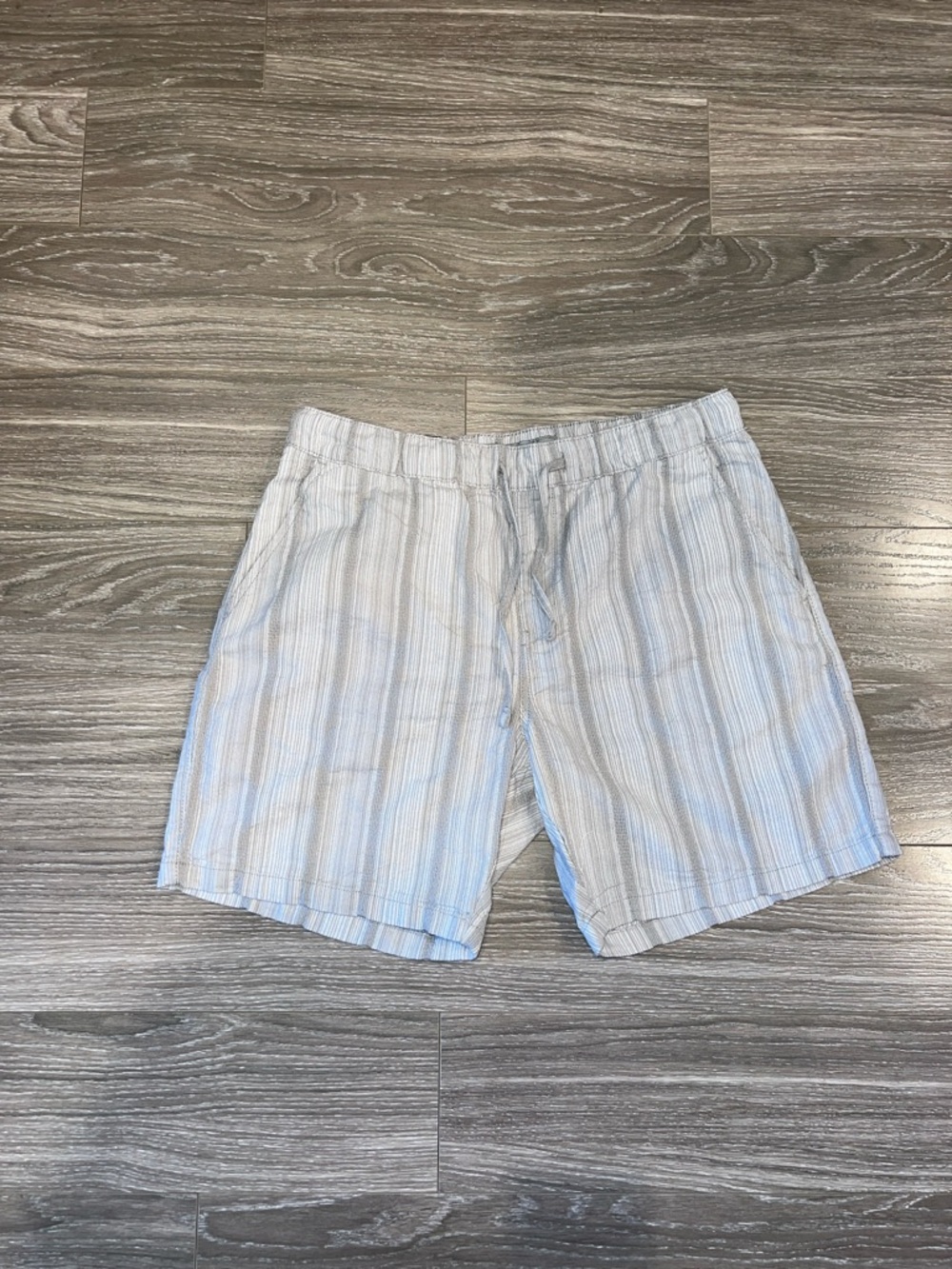 Light Grey & White Striped Men’s Lounge Shorts